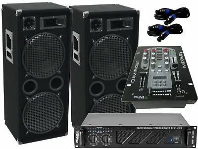 Kaufen Das PA-SET 77 Power Ibiza Anlage DJ 3Wege 4 X 30cm Bass Musikanlage Bluetooth • 699€