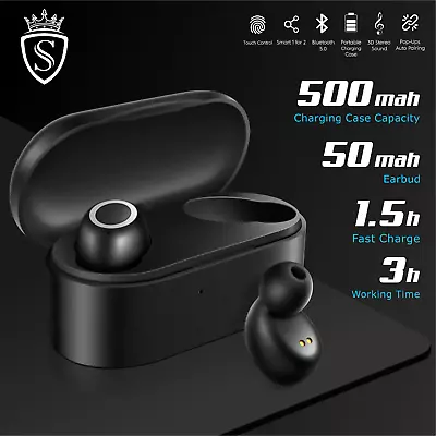 Kaufen Kopfhörer In-Ear Sport Headset Ohrhörer Ladebox Bluetooth 5.0 Schwarz Touch • 14.90€