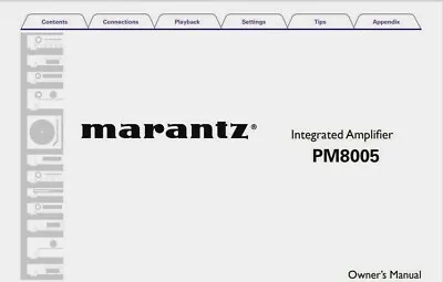 Kaufen Marantz PM8005 Integrierter Stereo-Verstärker Bedienungsanleitung - BENUTZERHANDBUCH  • 8.22€