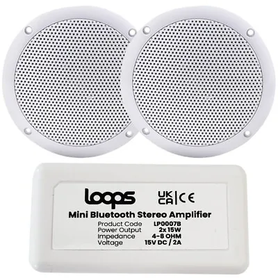 Kaufen Kabelloser Bluetooth Verstärker & 2x 80W Decken Lautsprecher Kit Kompakt Zuhause HiFi Amp • 50.56€