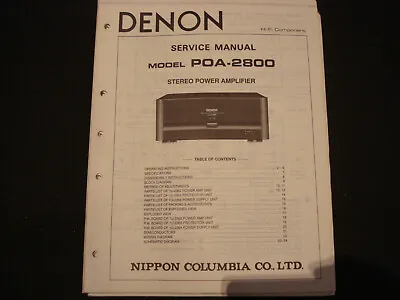 Kaufen Original Service Manual Schaltplan Denon POA-2800 • 12.50€