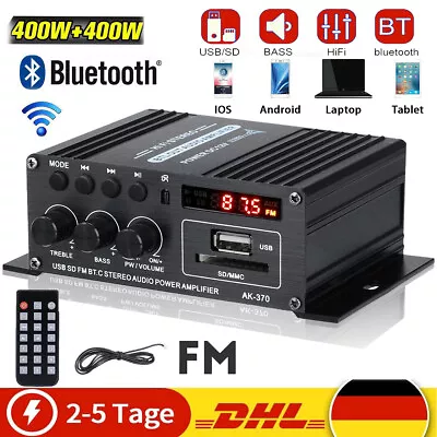 Kaufen Bluetooth Verstärker HiFi Stereo Amplifier 2 Kanal FM Mini MP3 Audio Verstärker • 23.99€