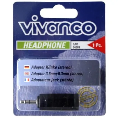 Kaufen Vivanco Audio-Adapter 6,3mm Buchse Kupplung Auf 3,5mm Klinke Klinken-Stecker • 4.79€
