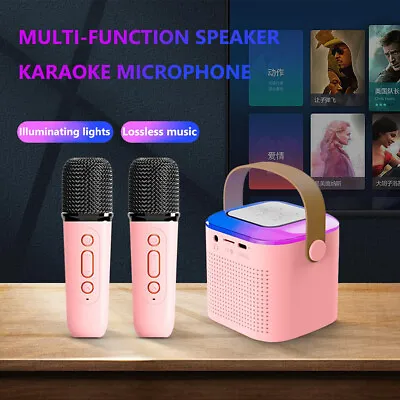 Kaufen Mini Karaoke Set Anlage Bluetooth Karaoke Lautsprecher Machine Mit 2*Mikrofonen • 18.98€