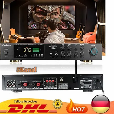 Kaufen HiFi Verstärker 5 Kanal Digital FM Bluetooth Vollverstärker USB Stereo Amplifier • 76€