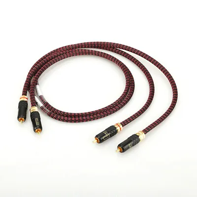 Kaufen PAAR Reines Kupfer Audio RCA Interconnect Cable Vergoldet Stecker Cinch Kabel • 17.26€