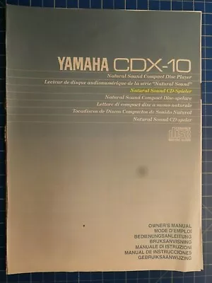 Kaufen YAMAHA CDX-10 Natural Sound CD Spieler Owner's Manual H6534 • 9.95€