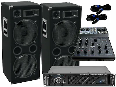 Kaufen B Ware PA-SET 79 Bluetooth Anlage Mixer 3Wege 4x30 Cm Bass Musikanlage 3000Watt • 549€