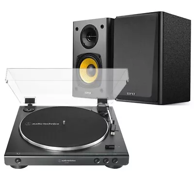 Kaufen Audio-Technica AT-LP60X Plattenspieler + Edifier R1010BT Schwarz Bluetooth Lautsprecher • 232.55€