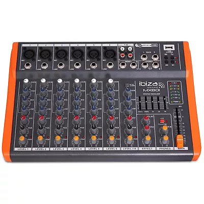 Kaufen IBIZA MX801 USB Player 8-Kanal Kompakt DJ PA Recording Mischpult Studio Mixer • 159€