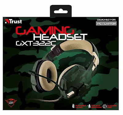 Kaufen Trust 20865 Super Stilvoll Gxt 322c Hochwertiges Gaming-headset In Kampffarben • 41.59€