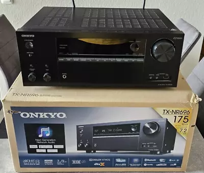 Kaufen Onkyo TX-NR696-B 7.2 Kanal 175W AV Receiver - Schwarz / WIE NEU Mit OVP • 400€