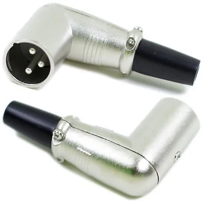 Kaufen XLR Stecker 90° Gewinkelt Metall Mit Zugentlastung 3 Poliger Audio Winkelstecker • 4.95€