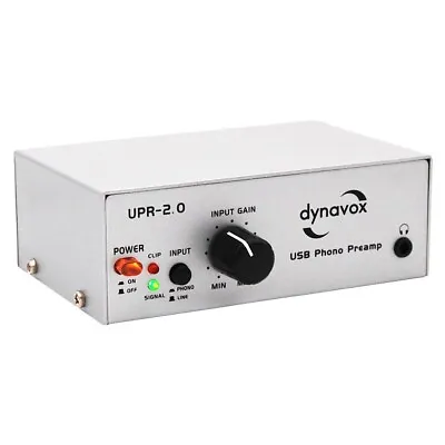 Kaufen Dynavox UPR-2.0 USB Phono Vorverstärker, Silber, Schallplatten Digitalisieren   • 64.99€