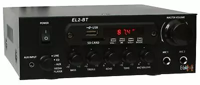 Kaufen E-Lektron EL-2BT HiFi Verstärker Class-D Bluetooth FM-Radio MP3 100W 2x Mic NEU • 45.80€