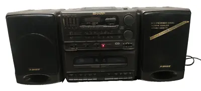 Kaufen Sharp System CD-555H(GY) Ghettoblster Boombox CD Player Tuner Tapedeck Vintage • 60€