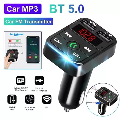 Kaufen Bluetooth FM Transmitter Auto Kfz Radio Adapter Mit Dual USB Ladegerät Für Handy • 7.99€
