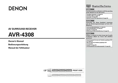 Kaufen Bedienungsanleitung-Operating Instructions Für Denon AVR-4308  • 13.50€