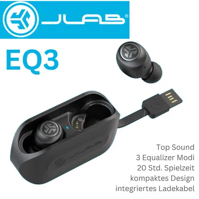 Kaufen JLAB Go Air EQ3 Pop True Wireless, In-ear Bluetooth Kopfhörer Black Dual Modus • 49€