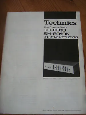 Kaufen Original Manual*Technics Equalizer SH 8010*70er Jahre*gut Erhalten • 8€