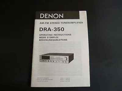 Kaufen Original Bedienungsanleitung Denon DRA-350 • 12.50€