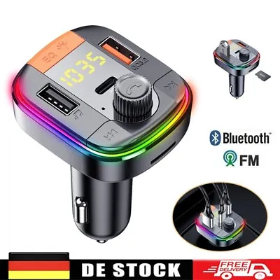 Kaufen FM Transmitter Bluetooth 5.0 KFZ Dual USB Auto Ladegerät Für-Handy Radio Adapter • 13.99€