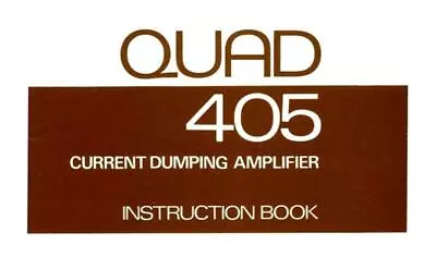 Kaufen Bedienungsanleitung-Operating Instructions Für Quad 405  • 10€