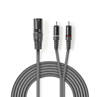 Kaufen 3m Profi XLR Audio Kabel 3Pol Stecker 2x Cinch RCA Adapter Studio PA HiFi Bühne • 14.90€