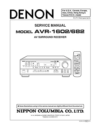 Kaufen Service Manual-Anleitung Für Denon AVR-1602, AVR-682  • 12€