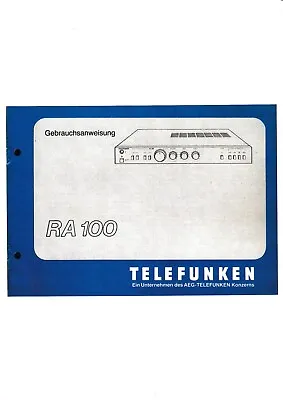 Kaufen Bedienungsanleitung-Operating Instructions Für Telefunken RA 100  • 7.50€