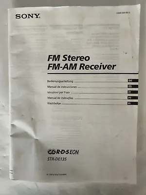 Kaufen Aus Einer Auflösung: Sony FM Stereo FM-AM Receiver STR-DE135 Gebrauchsanleitung • 9.99€