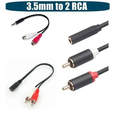 Kaufen 3,5mm AUX Buchse Auf 2RCA Stecker AUX Auxiliary Stereo Audio Adapter Kabel T • 3.65€
