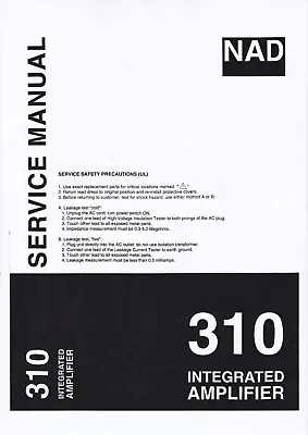 Kaufen Service Manual-Anleitung Für NAD 310  • 10€