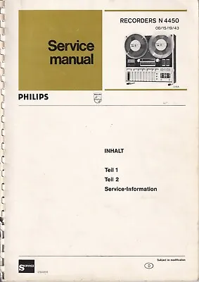 Kaufen Service Manual-Anleitung Für Philips N 4450  • 15€