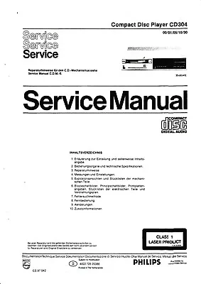 Kaufen Service Manual-Anleitung Für Philips CD 304  • 13€