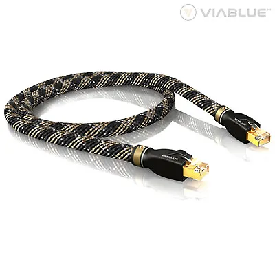 Kaufen VIABLUE™ 1m EP-7 SILVER Netzwerkkabel CAT7 600 Mhz RJ45 Ethernet Gigabit | 21908 • 104.98€