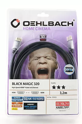 Kaufen Oehlbach Black Magic 320 High Speed HDMI Kabel 3,2m FullHD UHD 3D 4K Schwarz 037 • 38.95€