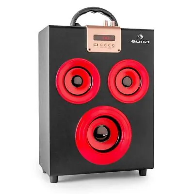 Kaufen Top Auna Central Park Bluetooth Party Lautsprecher Ukw Radio Usb Sd Aux Mp3 Rot • 36.99€