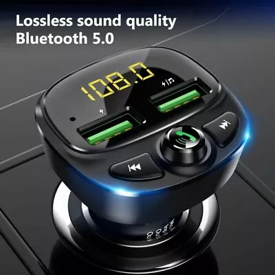 Kaufen FM Transmitter Auto Bluetooth Kfz Radio Adapter Mit Dual USB Ladegerät Für Handy • 11.59€