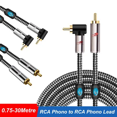 Kaufen Cinch RCA Buchse Auf Cinch RCA Winkel-Stecker Adapter Kabel 0.75 - 30 Metres • 14.61€