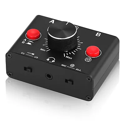 Kaufen 2-Wege Mikrofon Kopfhörer/Lautsprecher Audio-Umschalter Mini A/B Selector Box • 24.99€