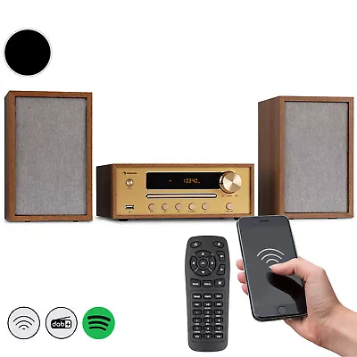 Kaufen Stereoanlage UKW Radiotuner Bluetooth MP3 USB CD Player Lautsprecher Braun • 74.99€