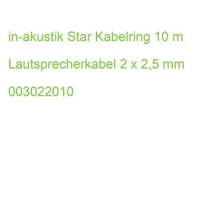 Kaufen In-akustik Star Kabelring 10 M Lautsprecherkabel 2 X 2,5 Mm 003022010 • 32.44€