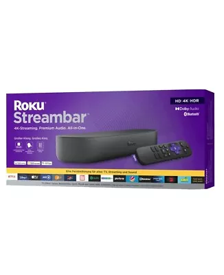 Kaufen Roku® Streambar Soundbar Schwarz 4K-Streaming , Premium Audio , All In One NEU✅ • 65€