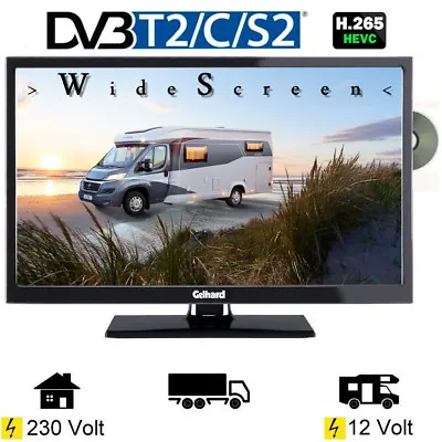 Kaufen Gelhard GTV2442 LED Fernseher 24 Zoll DVB/S/S2/T2/C, DVD, 12V 230 Volt Wohnmobil • 219.95€