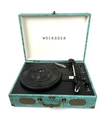 Kaufen Wockoder Plattenspieler Mit Lautsprechern USB SD Vinyl Player Türkis • 40.50€