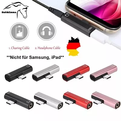 Kaufen ✅ USB Typ C 2 In 1 Adapter Audio Ladekabel 3,5 Mm AUX Klinke Kopfhörer USB-C DE✅ • 4.95€
