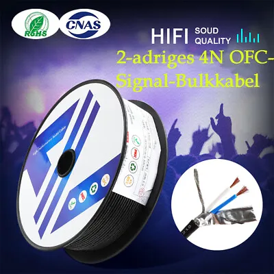 Kaufen Hifi 2 Core 4N OFC Signal Bulk Kabel DIY XLR RCA Interconnect Audio Line 1M Leng • 2.84€