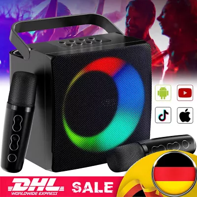 Kaufen Bluetooth Karaoke Set Anlage Karaoke Lautsprecher AUX Machine Mit 2 Mikrofonen • 39.99€