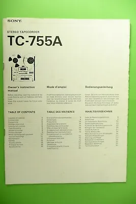 Kaufen Bedienungsanleitung-Operator's Manual Für Sony TC-755 A • 40€
